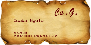 Csaba Gyula névjegykártya