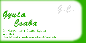 gyula csaba business card